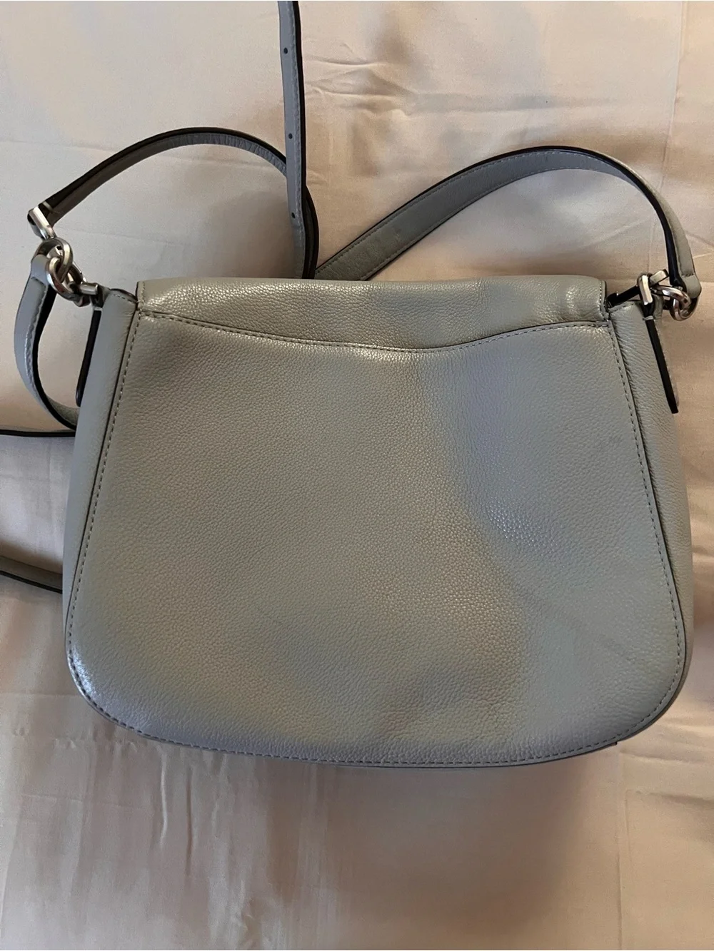 Kate Spade New York Gray Pebbled Leather Convertible Shoulder & Crossbody Bag